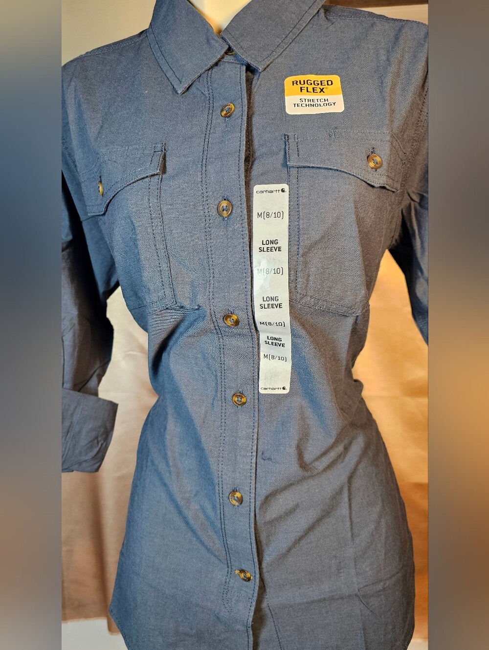 Carhartt Rugged Flex Bozeman Shirt Women's M Twilight Blue NWT